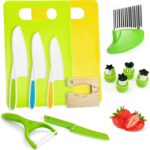 Chanking 13 Pieces Kids Safe Knife Set for Real Cooking Child-Friendly Plastic Chef Tools Montessori Kitchen Toys for Toddlers with Bright Colors Gifts for Boys and Girls