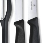Victorinox Swiss Classic Set with Peeler, 3 Pieces Paring Knife, Set of 3, Black, 6.7113.31