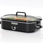 [NEW] MAGNIFIQUE 4-Quart Slow Cooker with Casserole Manual Warm Setting – Perfect Kitchen Small Appliance for Family Dinners, Dishwasher Safe Crock, Black