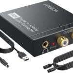 PROZOR 192KHz Digital to Analog Audio Converter DAC Digital SPDIF Optical to Analog L/R RCA Converter, Toslink Optical to 3.5mm Jack Adapter for PS3 HD DVD PS4 Amp Apple TV Home Cinema