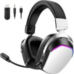 Wireless Gaming Headset for PS5 PS4 PC Mac Switch, RGB Headphones with 7.1 Surround Sound, Bluetooth 5.4, 60H Battery, Noise Canceling Mic & 50mm Drivers