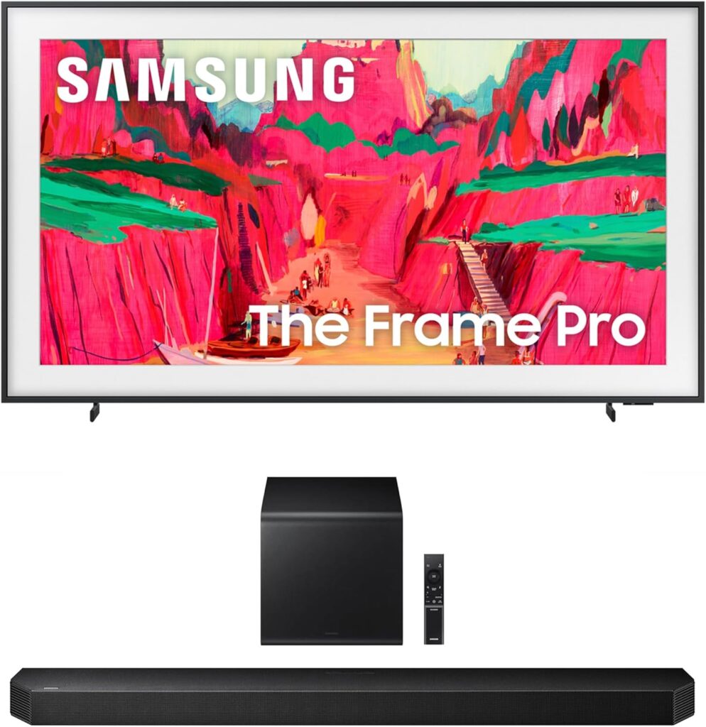 SAMSUNG QN85LS03FWFXZA 85 Inch The Frame Wireless 4K Neo QLED TV with a HW-Q800F Q Series Soundbar 5.1.2 Ch Subwoofer (2025)