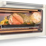 Nuwave Bravo Pro Smart Air Fryer Toaster Oven Combo, Airfryer Convection Oven Countertop, 10-in-1 Functions with Quicker & Even Crisp Technology, 1800W, 50-450°F, PFAS-Free, 21QT, Vanilla Cream