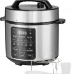 HealSmart Multi Rice Cooker 20 Cups Cooked, Non-Stick 12-in-1 Stainless Steel Electric Pressure Cooker for Yogurt Maker, Slow Cooker, Cake, Multigrain, 6QT