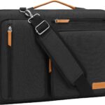 MOSISO 360 Protective Laptop Shoulder Bag,15-15.6 inch Computer Bags Compatible with MacBook Pro 16 inch, HP, Dell, Lenovo, Asus Notebook,Side Open Messenger Bag with 4 Zipper Pockets, Black