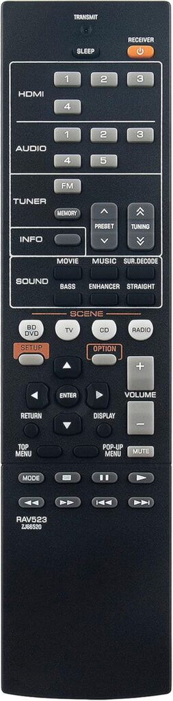 RAV523 Replace Remote Control fit for Yamaha AV Receiver HTR-2067 HTR2067 ZJ66520