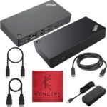 40AS0090US Lenovo Thinkpad Docking Station USB-C Gen 2-1 Year Warranty – Thinkpad Thunderbolt 3 Dock, HDMI, DisplayPort & USB C Cable – Universal Docking Station (Renewed)