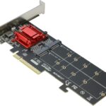 Dual NVMe PCIe Adapter, RIITOP M.2 NVMe SSD to PCI-e 3.1 x8/x16 Card Support M.2 (M Key) NVMe SSD 22110/2280/2260/2242/2230