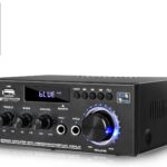 AK45 Stereo Audio Amplifier,300W Home 2 Channel Wireless Bluetooth 5.0 Power Amplifier System, Home Amplifiers FM Radio, USB, SD Card, with Remote Control Home Theater Audio Stereo System