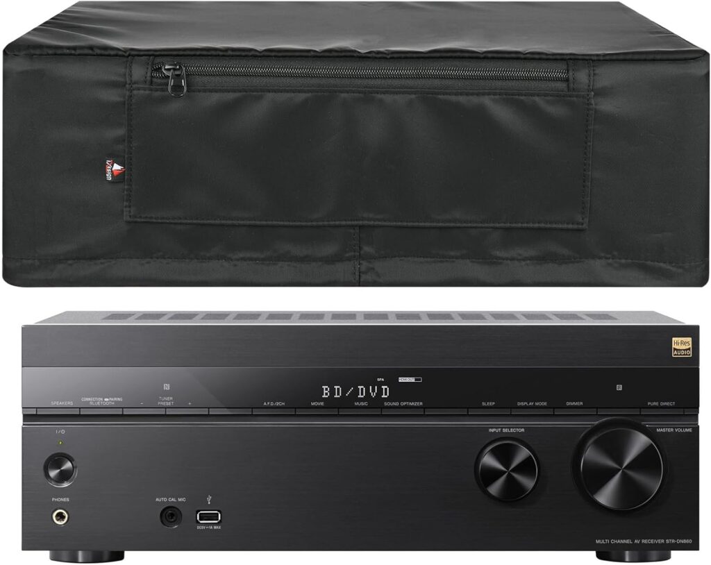 TXEsign Dust Cover Compatible with YAMAHA R-S202BL/Sony STRDH590/STRDH190, Nylon Protective Case with Zipper Remote Bag for Stereo Receiver, Projector, Amplifier, Turntable