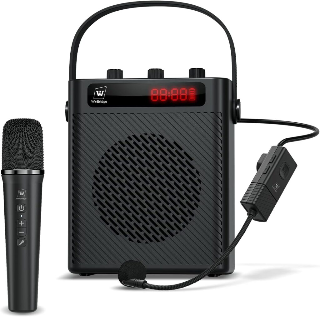Voice Amplifier Wireless Microphone/Handheld Mic- 40W Portable Microphone and Speaker Wireless karaoke System, Bluetooth Speaker with Mics Personal Pa System, 4 Sound Effects for Teachers Speaking S95