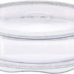 Cuchina Safe 2-in-1 Cover ‘n Cook Vented Glass Microwave Plate Cover and Baking Dish; Easy to Grip for Baking and Serving