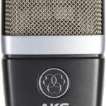 AKG Pro Audio C214 Studio Grade Professional Large Diaphragm, Single Capsule, Vocal and Instrument Condenser Microphone with Rugged Aluminum Carrying Case. XLR Connector. Gray with Gold