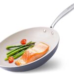 Mueller Frying Pan, Heavy Duty German Stone Coating Non Stick Frying Pans, No PFOA or APEO, Paella Pan, Dishwasher and Oven Safe, Even Heat Distribution, Cool Stainless Steel Handle, Light Grey