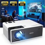FUDONI Projector with WiFi and Bluetooth, Outdoor Portable 4K Support Projector HD 1080P Max 300″ Display Zoom, Movie Video Home Theater Projector Compatible w/HDMI/USB/Phone/Laptop/TV Stick