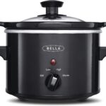 bella Electric Slow Cooker 1.5 Qt, Dishwasher Safe Removable Stoneware Pot and Glass Lid, Adjustable Temperature & Cool Touch Handles, Portable Mini Rice Cooker, Baby Food Steamer & Soup Warmer, Black
