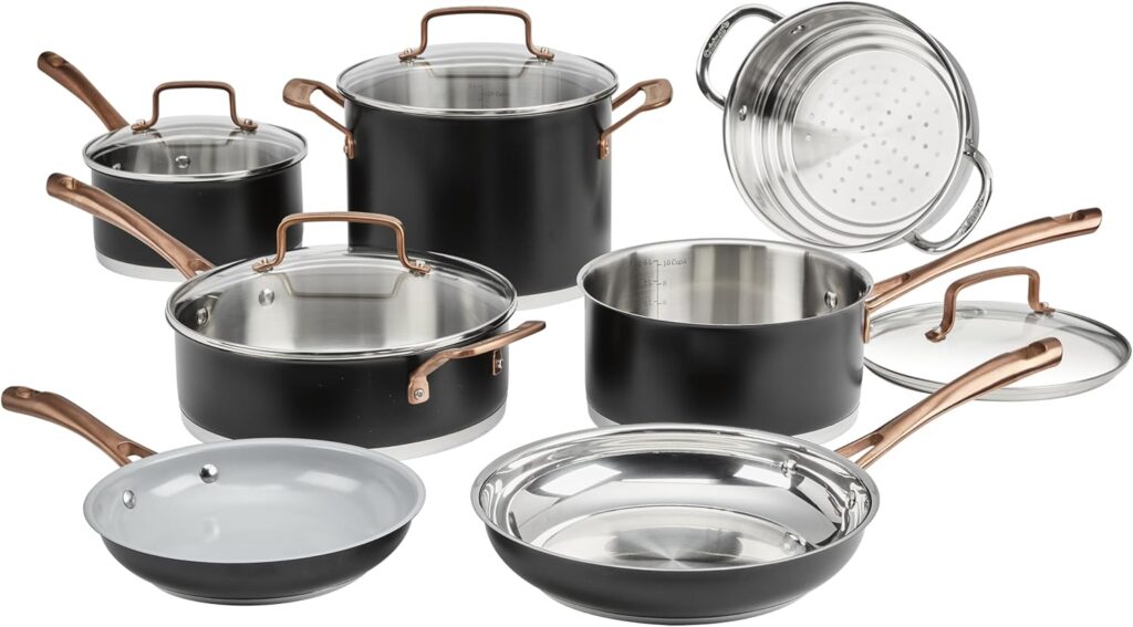 Cuisinart 11-Piece Matte Black Elegance Cookware Set