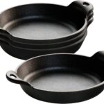 Lodge Round Cast Iron Mini Server – Heat-Treated – Perfect Size for Dips, Desserts & Appetizers – Great for Home & Restaurant Use – 9 Ounce (Pack of 4)
