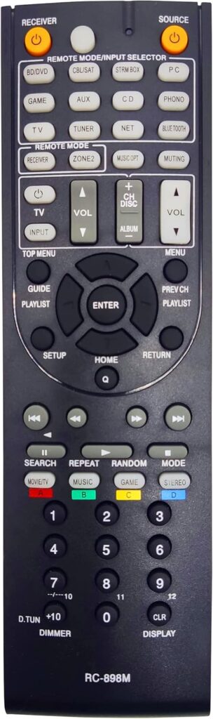 RC-898M AV Receiver Remote Control for Onkyo TX-NR545, TX-NR646, TX-NR747