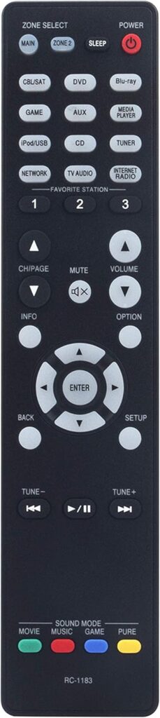 RC-1183 Replaced Remote fit for Denon Home Theater AV Receiver AVR-E400 AVR-X2000 AVR-1913 AVR-2113CI AVR-2113 RC-1167 AVR-2313CI AVR-2313