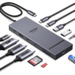 UGREEN 12 in 1 Triple 4K Docking Station with 2 HDMI, DP, 2x10G USB C, 2×USB-A2.0, 100W PD, SD/TF, 1000Mbps Ethernet, 3.5MM Audio, Revodok Pro USBC Hub Multiple Adapter for MacBook, DELL, HP and More