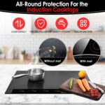 KITCHENRAKU KR Large Induction Cooktop Protector Mat, (Magnetic) Food Grade Electric Stove Burner Covers Anti-Strike&Anti-Scratch as Glass Top Stove Cover