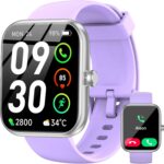 Smart Watch with Alexa Built-in, 1.83″ HD Touchscreen Fitness Tracker, Bluetooth Notifications/Calls, IP68 Waterproof, 120+ Sport Modes, 24/7 Heart Rate & Sleep Monitor for iPhone Android iOS (Purple)