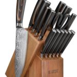 Yatoshi Professional Kitchen Knife Set, 15 Pieces, High Carbon Stainless Steel, Ergonomic Handle