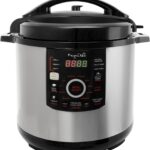 MegaChef 12 Quart Digital Pressure Cooker with 15 Preset Options and Glass Lid, Silver