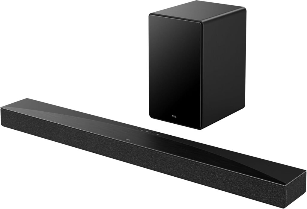 TCL Q65H Q Class 5.1 Channel Sound Bar with Dolby Atmos, DTS:X, Ray Danz Technology, Wireless Subwoofer, Wireless Surround Speakers, and Bluetooth Music Streaming