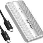 WAVLINK 80Gbps M.2 NVMe SSD Enclosure with Cooling Fan Compatible with Thunderbolt5/USB4 V2.0, Support B+M Key/M-Key NVMe 2280 SSD, Work with Mac M4 Pro