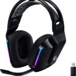 Logitech G733 Lightspeed Wireless Gaming Headset, Suspension Headband, Lightsync RGB, Blue VO!CE Mic, PRO-G Audio – Black, Gaming Headset Wireless, PC, PS5, PS4, Switch Compatible