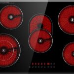 30 Inch Electric Cooktop 5 Burners, 30″ 8500W Infrared Cooker with Touch Control & Timer, Built-in/Countertop 9 Power Levels, Child Lock, Auto Safety, Easy-Clean Glass (No Plug)