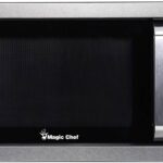 Magic Chef 1.6 Cu. Ft. 1100W Countertop Microwave Oven with Stylish Door Handle in Stainless Steel, Small Microwave with Timer, Child Safety Lock, Defrost, Express Cooking and Memory Function