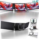 KYY 15.6″ Laptop Screen Extender, 1080P FHD IPS Portable Monitor, One Cable USB-C Triple Monitor, Dual Travel Screen for 12″-17” Laptops, 360° Rotation & Kickstand，X90D (Driver Need)