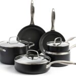 GreenPan Canterbury Hard Anodized Healthy Ceramic Nonstick, 10 Piece Cookware Pots and Pans Set, PFAS-Free, Dishwasher Safe, Oven Safe, Black