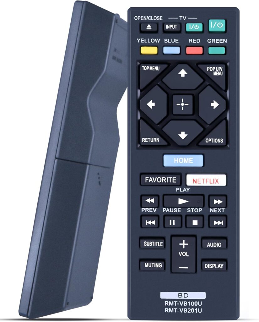 Replacement Remote Control for Sony DVD Blu-Ray Disc Player, for BDP Series Player, for 4K Ultra HD UHD 3D Player, for Streaming Blu-Ray Home Theater, RMT-VB100U RMT-VB201U