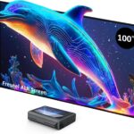 NexiGo Aurora Pro 4K Laser TV, with 100″ Fresnel ALR Screen (Latest Version), Factory Calibrated Color Accuracy, 2400 Lumens, for Home Theater and Daylight Use, Dolby Vision & Atoms