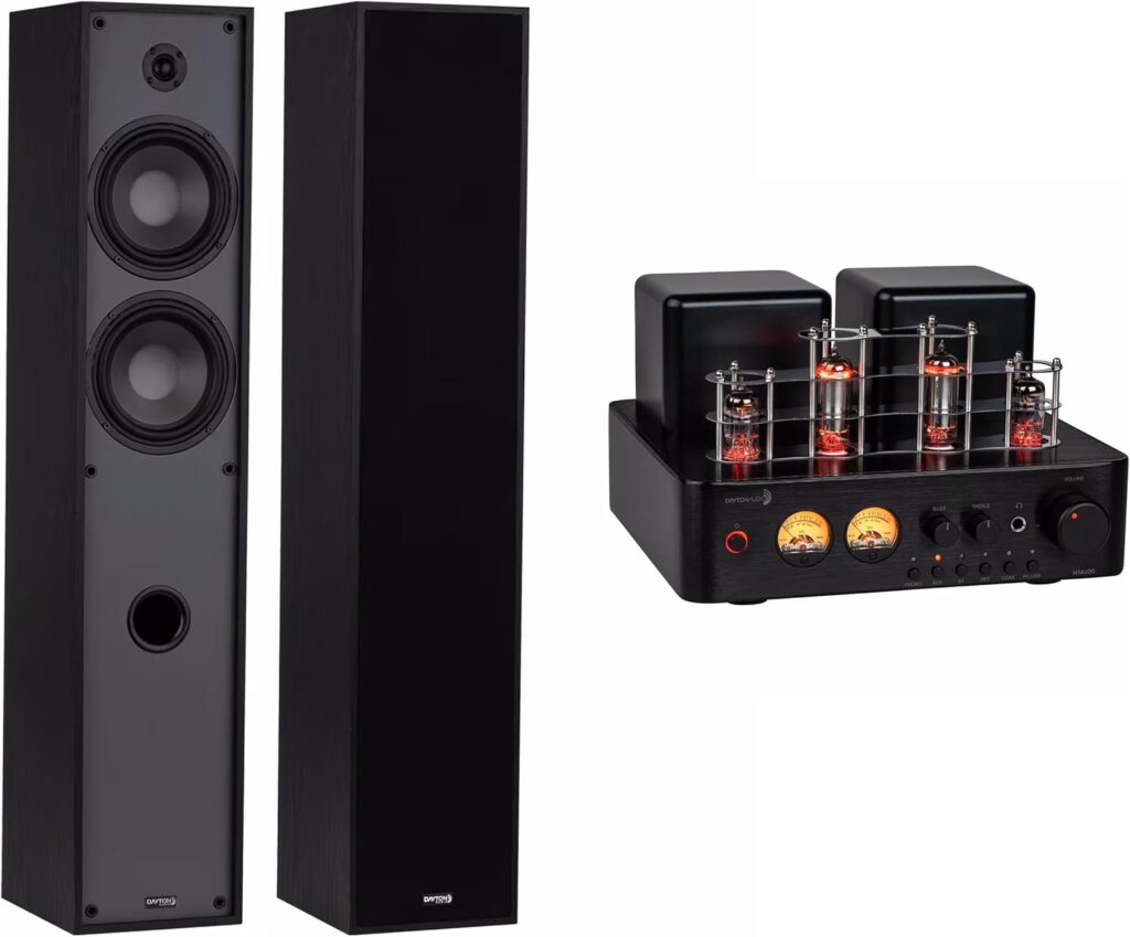 Dayton Audio Floor Standing Stereo System – Black