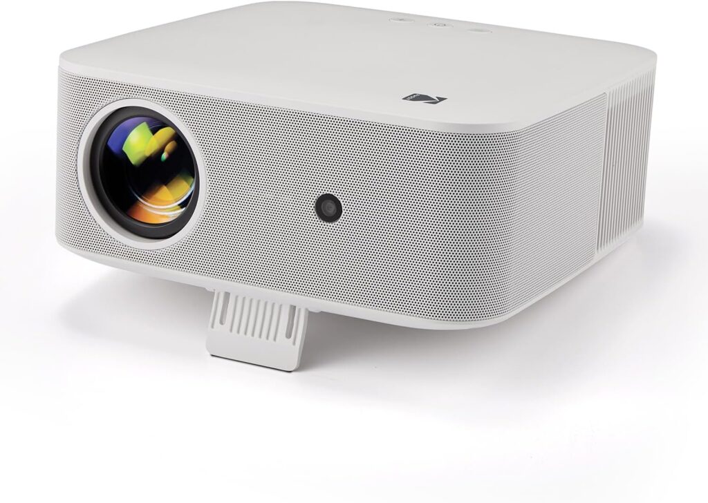 Kodak Flik X20 1080p Smart Projector, Google TV Dongle Built-In | 300 ANSI Lumens LED | Auto Focus & Keystone | HDMI & USB | Wi-Fi , Bluetooth 5.0 | HDR10, 4K Decode | Portable Home Theater (White)