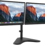 Mount-It! Dual Monitor Stand for Desk – Double Monitor Mount for 2 Screens up to 32 Inch and 17 Lbs – Free-Standing Base Swivel, Tilt, Rotates 360 Adjustable Arms – VESA Compatible High Grade Steel