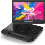 FANGOR 12.5″ 1080P Portable Blu-Ray Player with 10.5″ HD Swivel Screen, HDMI Out & AV in, Multi Media Player, 5 Hours Rechargeable Battery, Supports USB/SD Card, Last Memory
