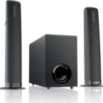 Sound Bar with Subwoofer, 110W Sound Bar for Smart TV with Adjustable Deep Bass & Volume Boost & 3 EQ Modes, Bluetooth/ARC/Opt/AUX, Detachable Soundbar for TV/PC/Gaming/Projector