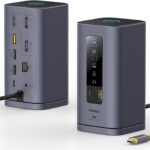 Baseus SpaceMate(MAC) Docking Station, USB C Docking Station 3 Monitors with 4K HDMI, 10Gbps USB Ports, 100W PD, Gigabit Ethernet, Audio, Laptop Docking Station for Mac & Win