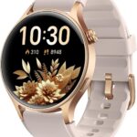 Smart Watch for Women, Answer/Make Call, 1.32” AMOLED Ultra-Clear Screen Fitness Trackers with Heart Rate/Sleep/SpO2 Monitor, Smartwatch for iPhone/Samsung/Android, 110+ Sport Modes, 3ATM Waterproof