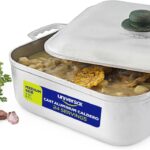 Universal Unique Square Caldero (9 Quart – 24 Cups), Stainless Aluminum Pot, Oven Safe, Even Heat Distribution and Fast Cooking Dutch Oven Pot with Lid, Ideal for Rice, French Fries, and More