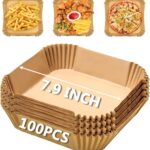 Air Fryer Paper Liners for Instant Pot Vortex Plus 4QT, 7.9 Inch Air Fryer Parchment Paper Liners for Chefman 4Qt Air Fryer, Non-Stick Air Fryer Paper Pads Oil Resistant
