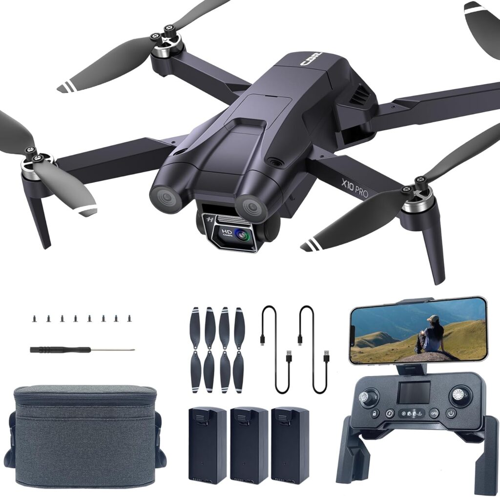 GPS Drone with Camera for Adults 4K UHD, CHUBORY X10 PRO, 90 Min Prolonged Flight Duration, 3280 FT Wide Operating Scope, Auto Return System, Track Me Capability, Brushless Propulsion, 5G FPV RC Quadcopter for Beginners (