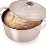 Nuwave 6QT Healthy Enameled Cast Iron Dutch Oven Pot with Lid, Heavy Duty 7-Layer Enamel, Enhanced Rust Protection, Dual Handles, Oven Safe to 500°F for Sourdough Bread Baking, Braise, Stew, Roast