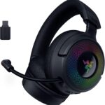 Razer Kraken V4 Wireless Gaming Headset: 2.4GHz, Bluetooth, USB – Super Wideband Mic – 40 mm Drivers – 9 Zone RGB Lighting – for PC, Mac, PS5, Nintendo Switch 2, Steam Deck, Smartphone – Black